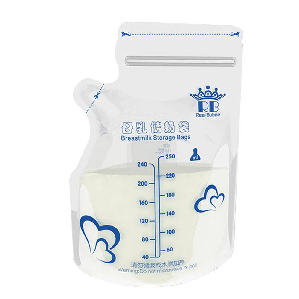 30Pcs/Pack Baby Food Storage Breast Milk Storage Bags Freezer Big size 250ml armazenamento de leite almacenaje leche BPA Free