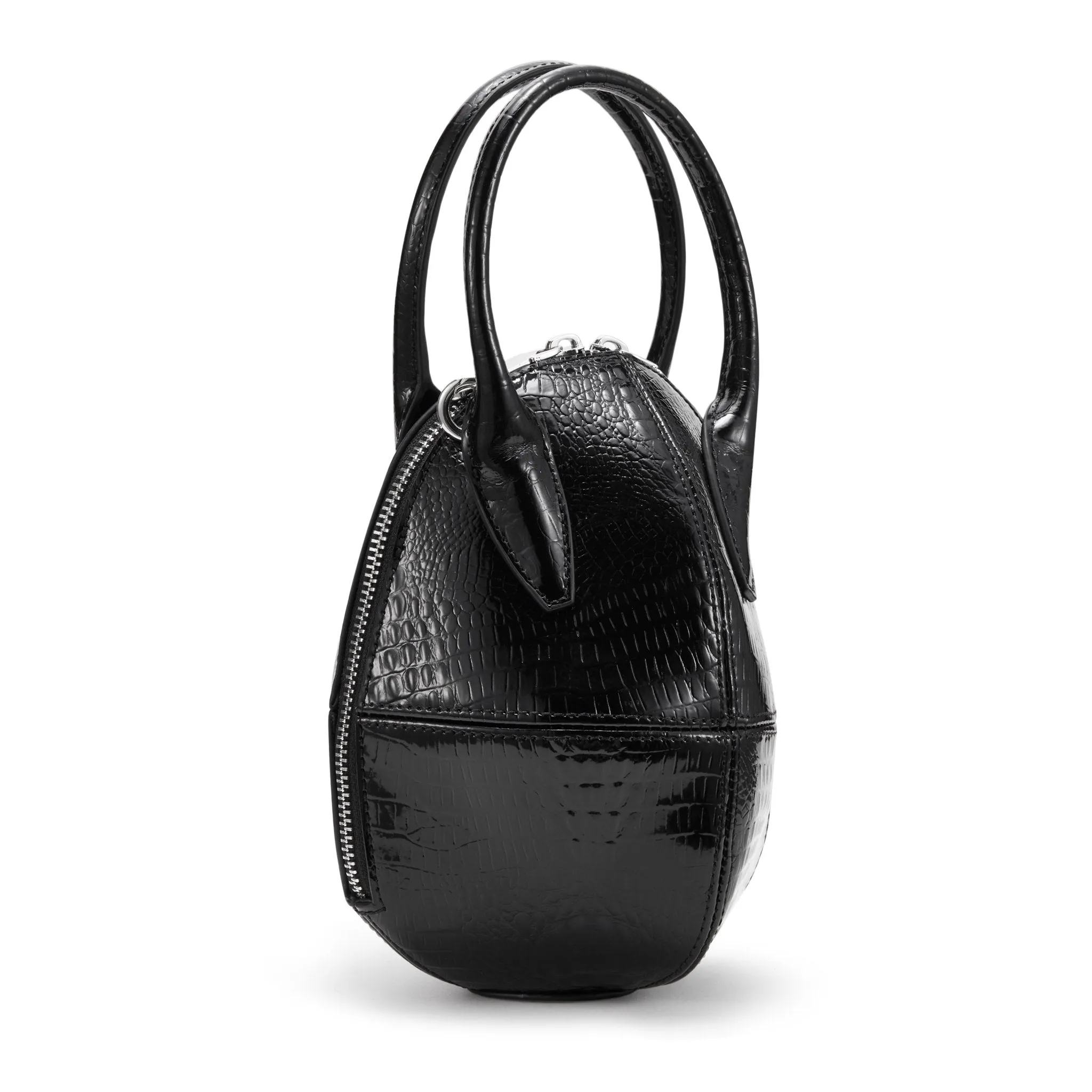 3D Split Chain Egg Bag in Black