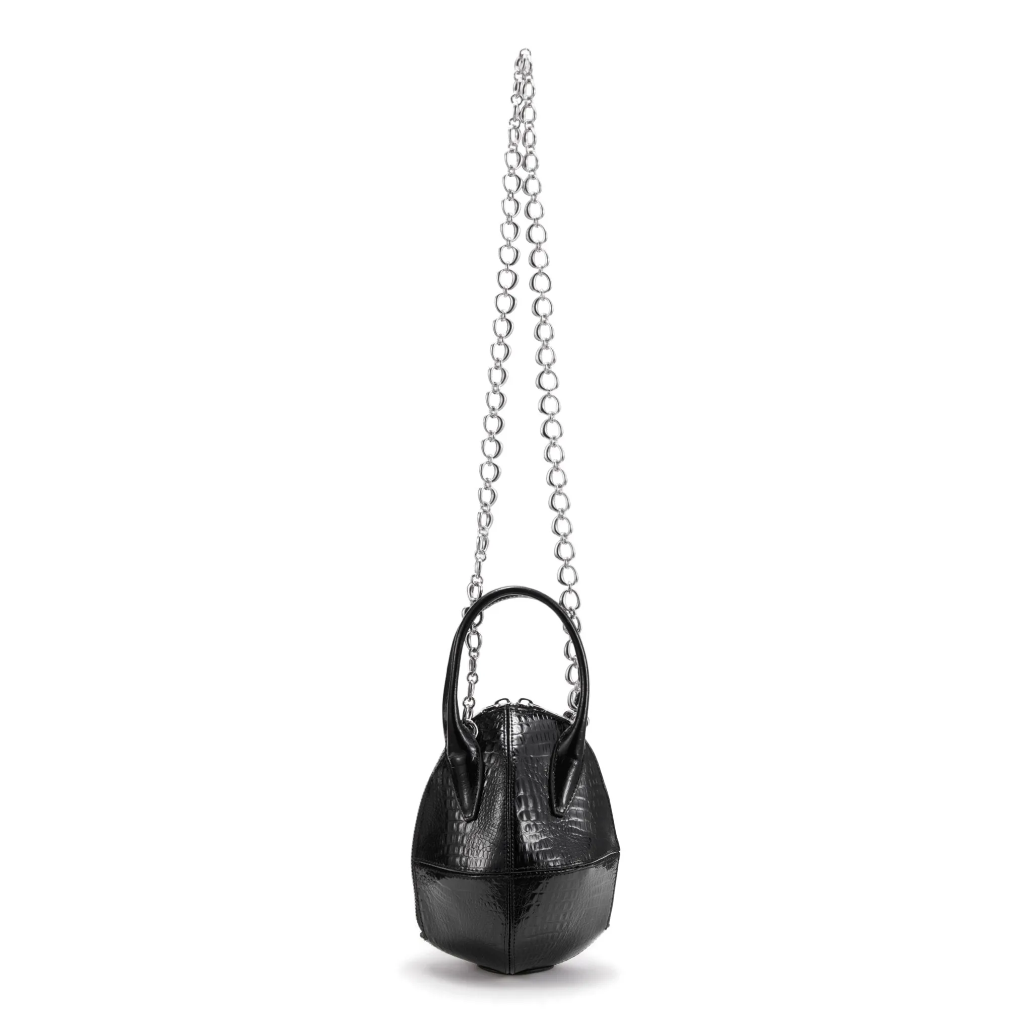 3D Split Chain Egg Bag in Black