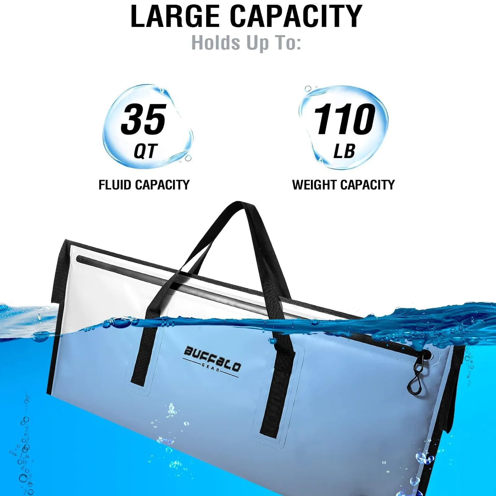 40x18'' Leakproof Fish Cooler Bag With Waterproof Zipper