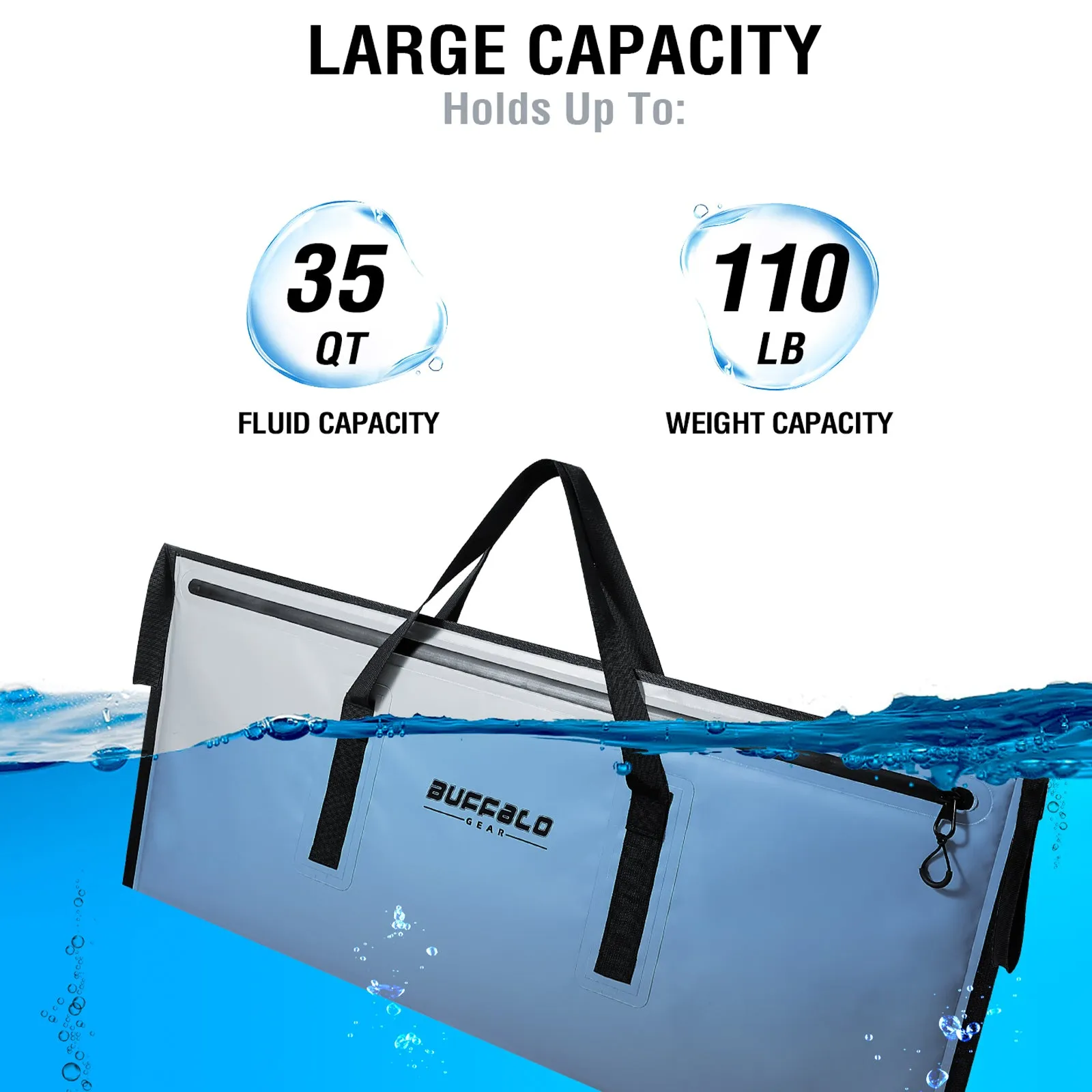 40x18'' Leakproof Fish Cooler Bag With Waterproof Zipper