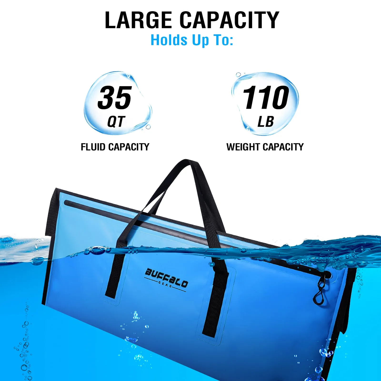 40x18'' Leakproof Fish Cooler Bag With Waterproof Zipper