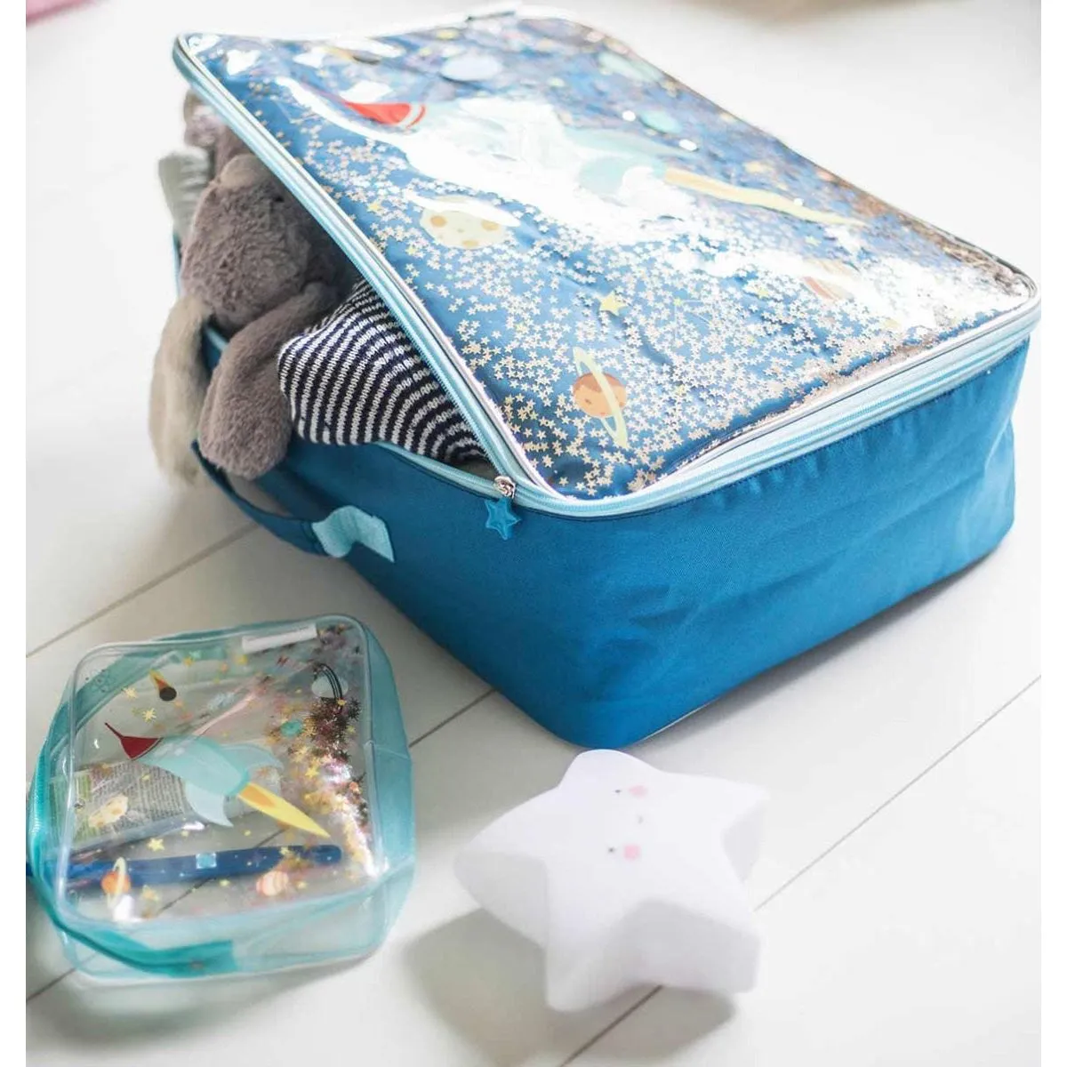 A Little Lovely Company Toiletry Bag Glitter - Space