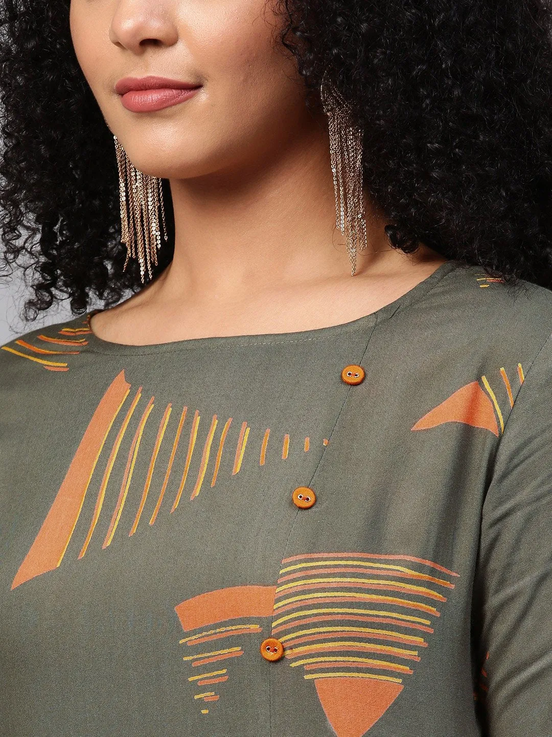 Adhuna - Printed Grey Kurta