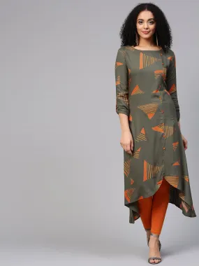 Adhuna - Printed Grey Kurta