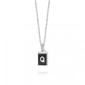 Alphabet Initial Recycled Sterling Silver Q Necklace BETQ_SLV