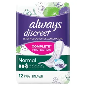 Always Discreet Incontinence Pads Normal 12 pcs