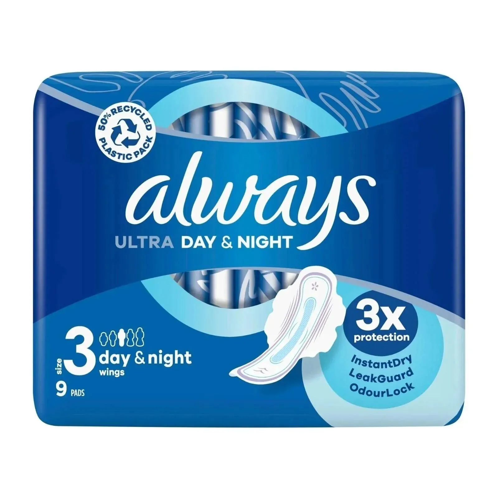 Always Ultra Sanitary Towels Day & Night Wings Size 3 9 pcs