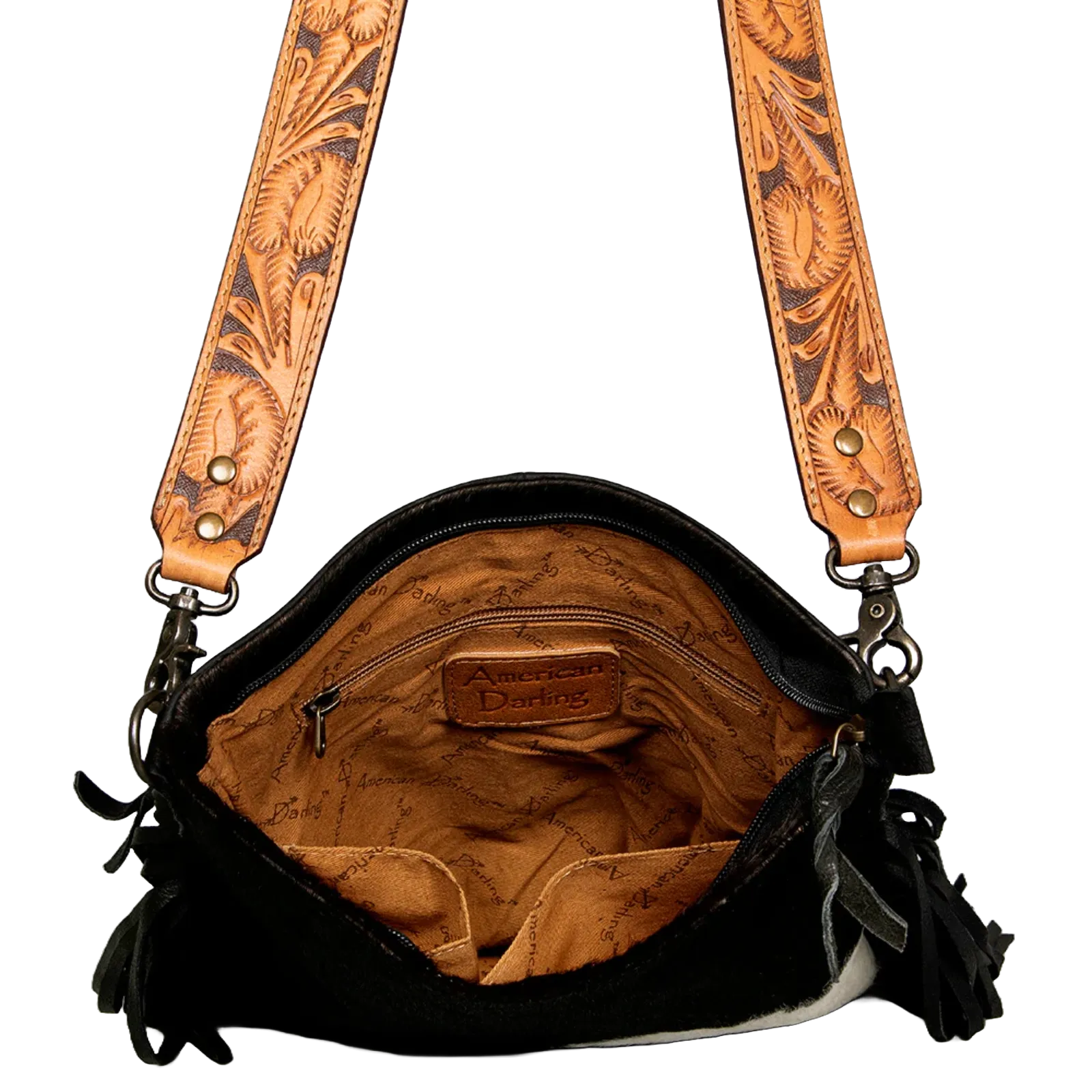 American Darling MESSENGER Cowhide Crossbody Bag ADBGS192BKW