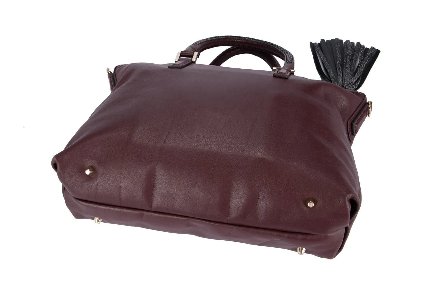 Anya Hindmarch Burgundy Leather Tote Bag