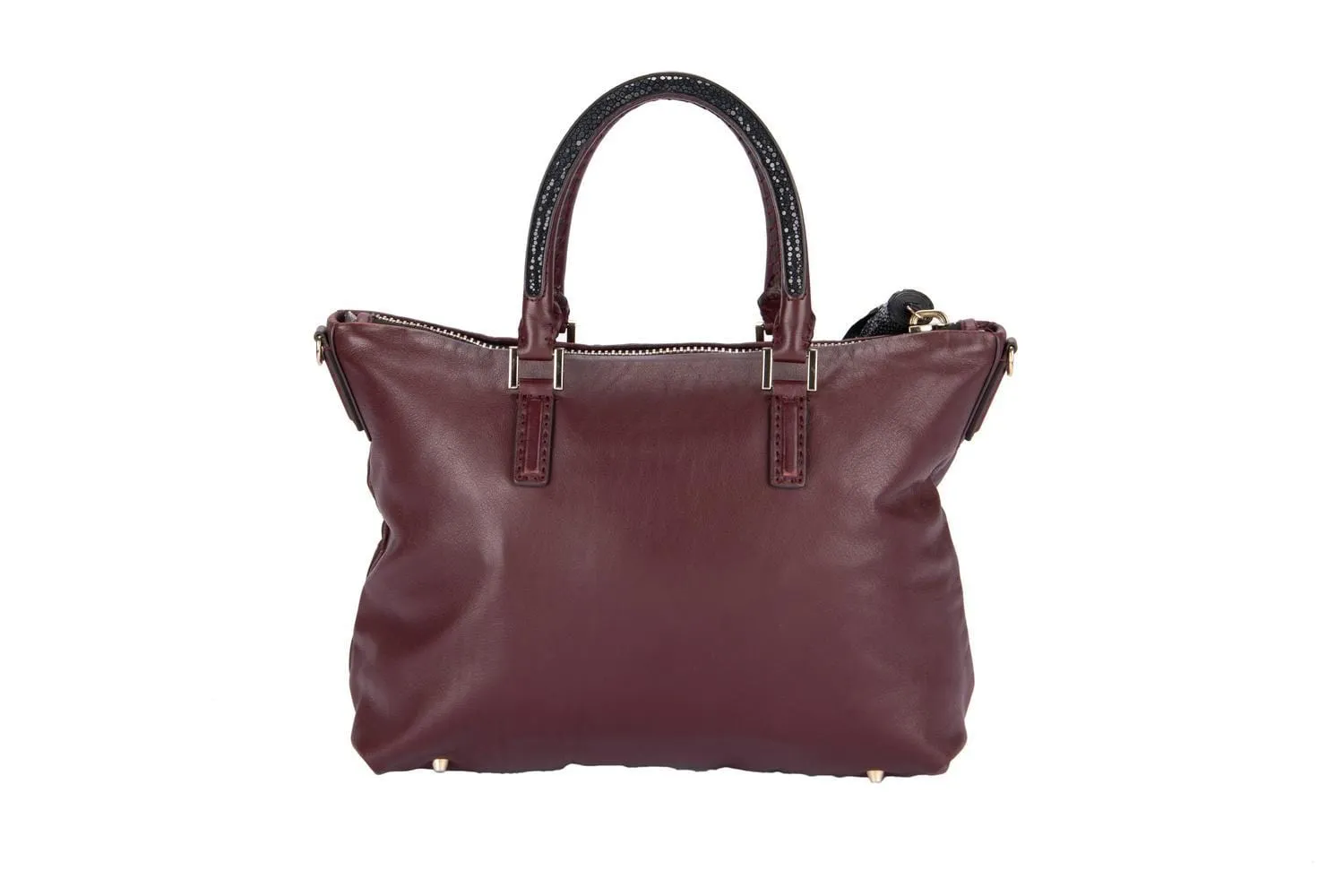 Anya Hindmarch Burgundy Leather Tote Bag