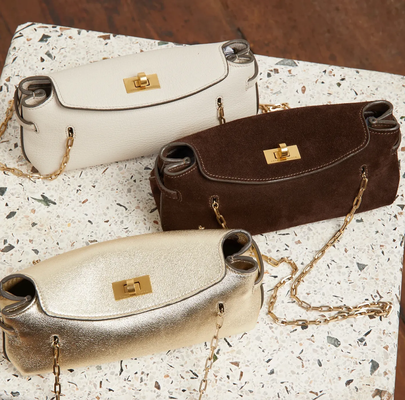 Anya Hindmarch Gold Mini Waverley