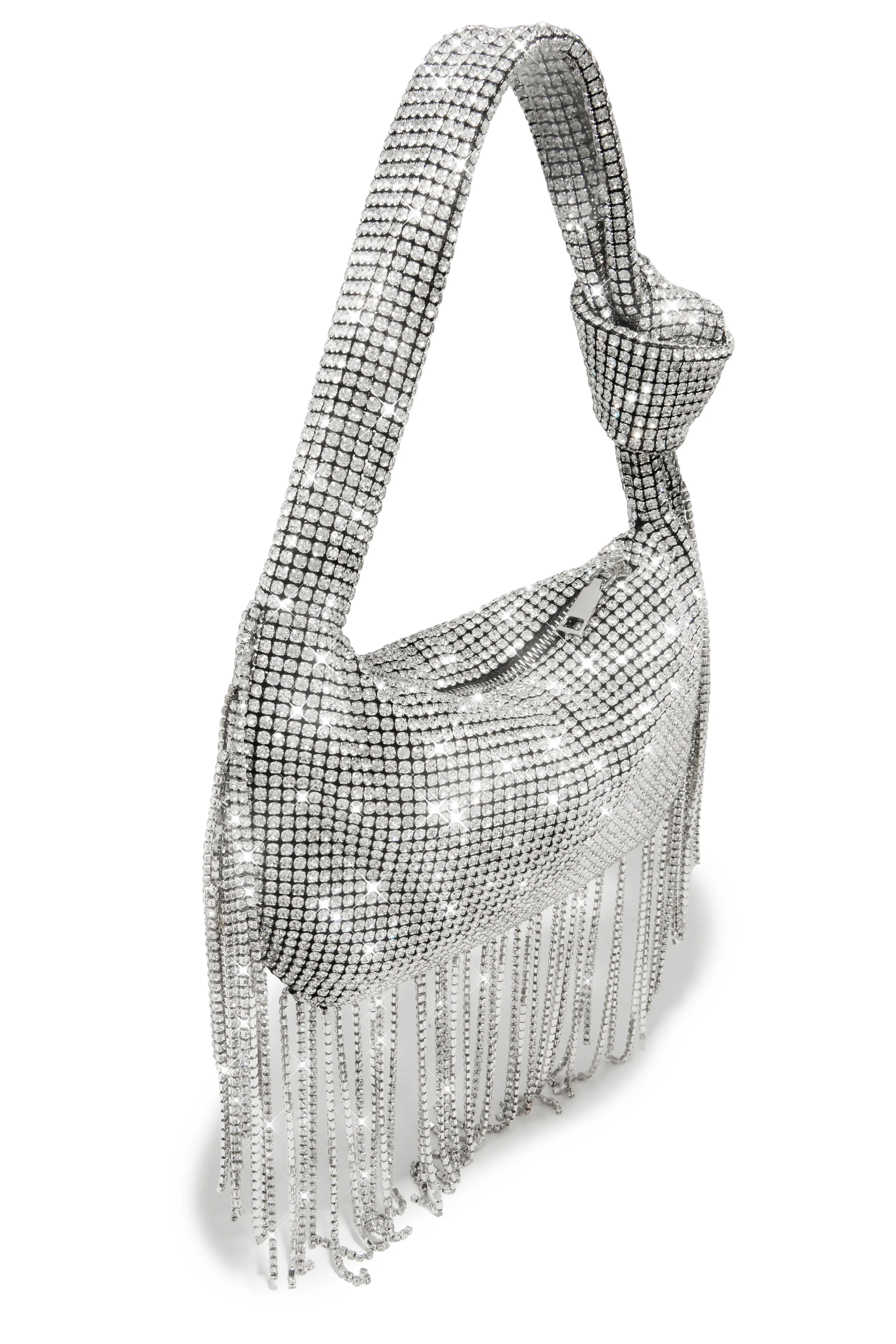 Ayara Embellished Handbag - Silver