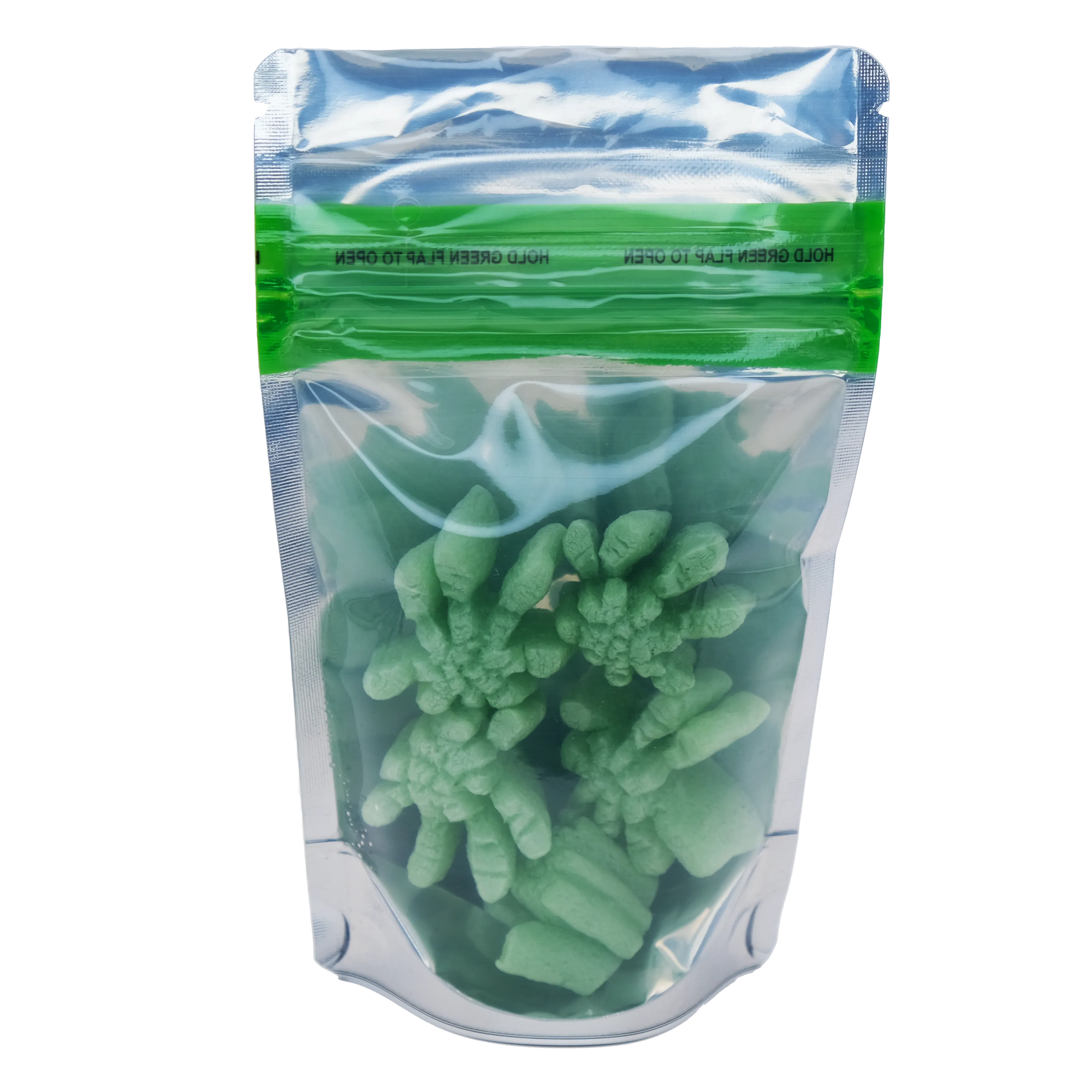 Bag King Child-Resistant Clear Front Green Zipper Bag | 1/8 oz