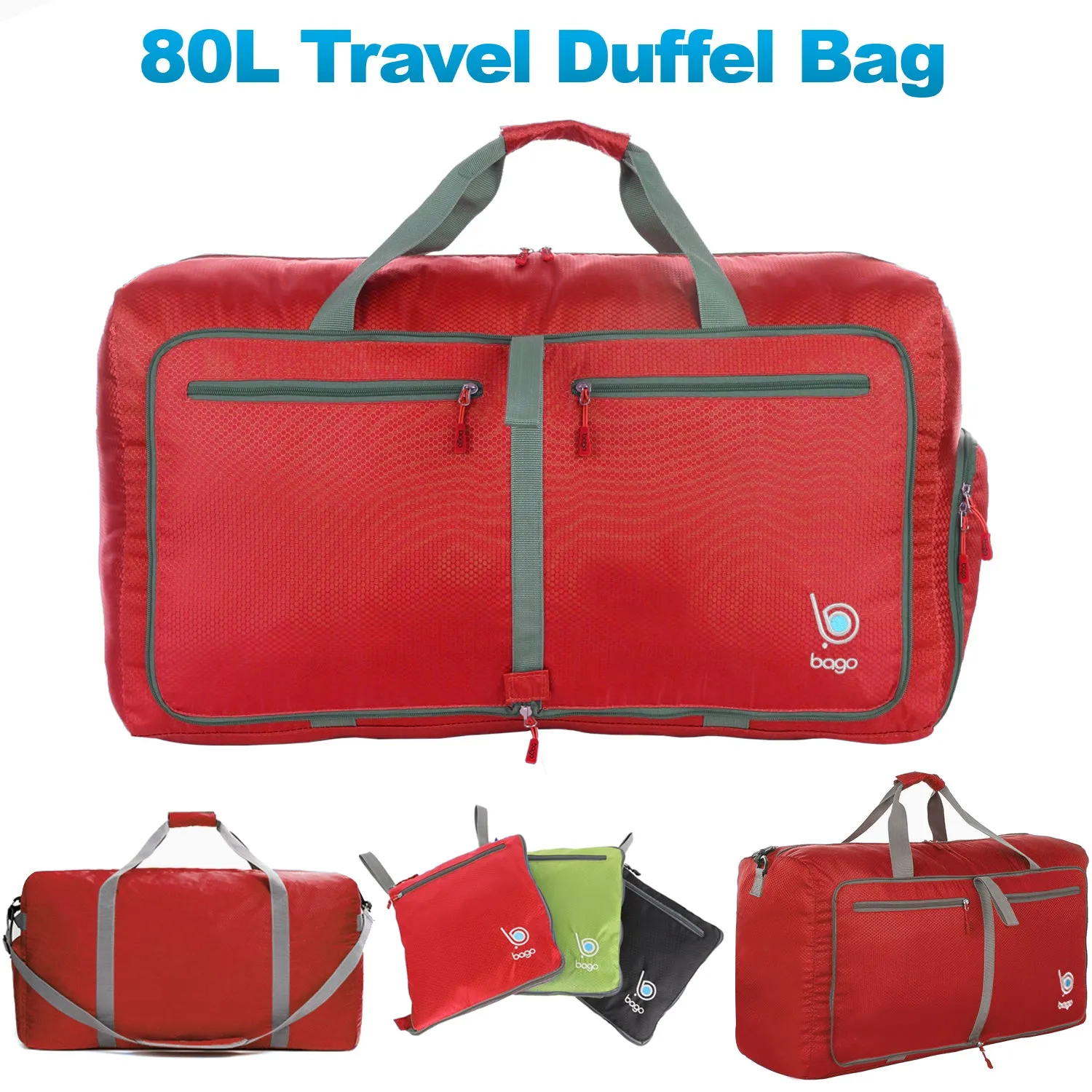 Bago 80L Duffle Bag for Women & Men - 27" Travel Bag Large Foldable Duffel bag