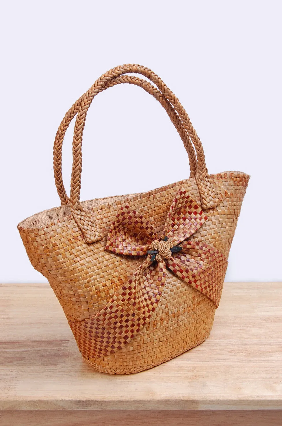 BangSai - Straw Ribbon Hand Bag