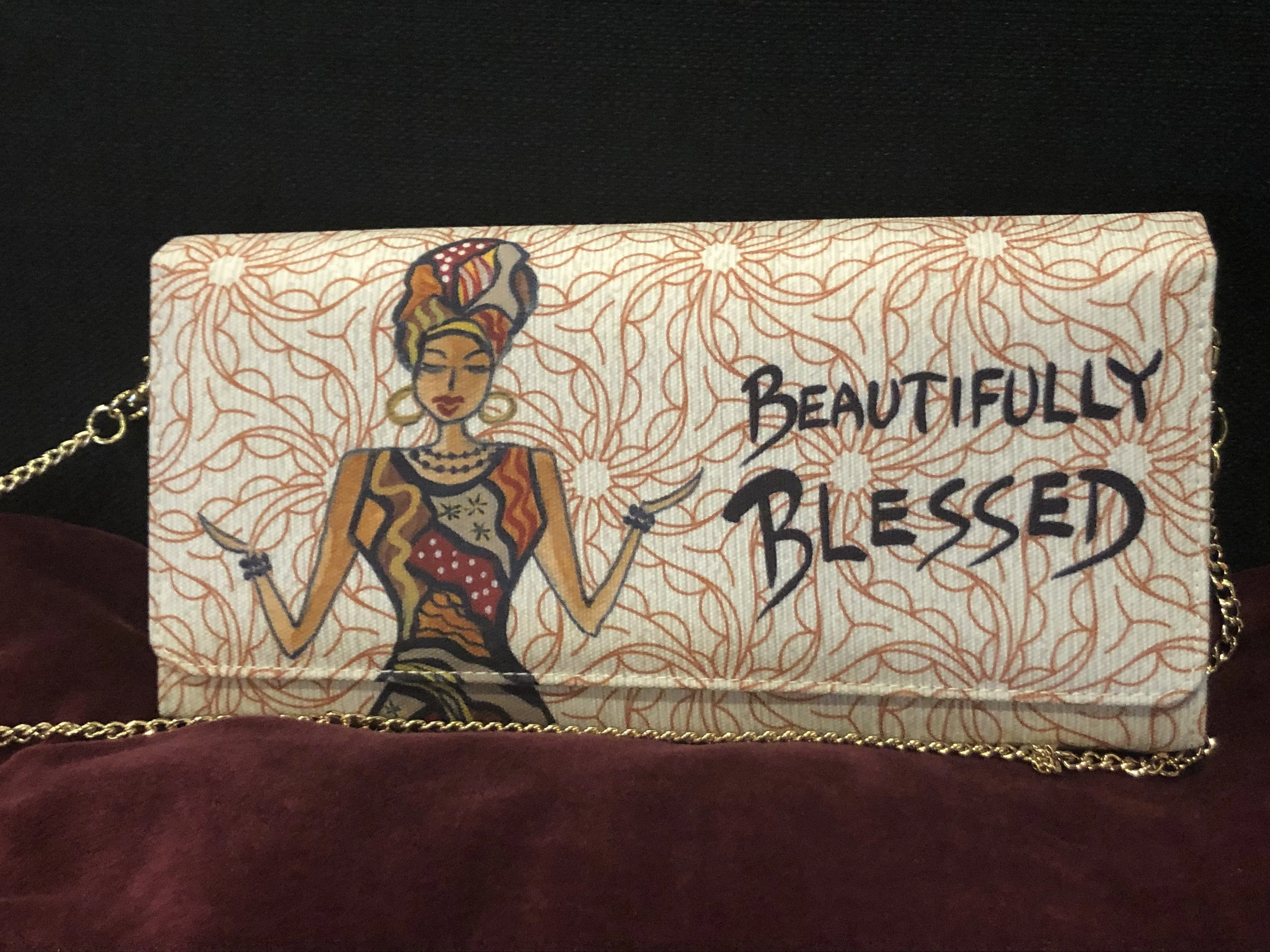 Beautifully Blessed Canvas Clutch