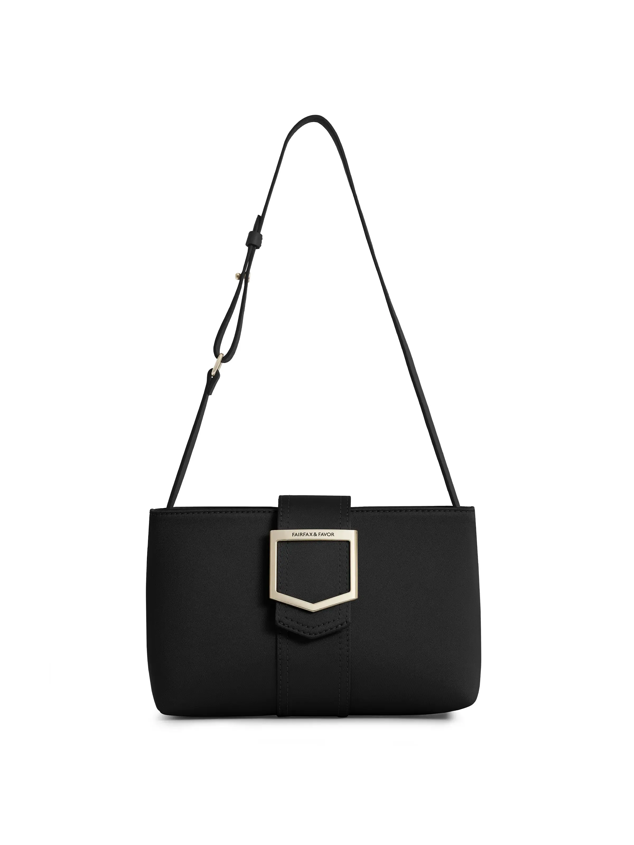 Belmont Shoulder Bag - Black Satin