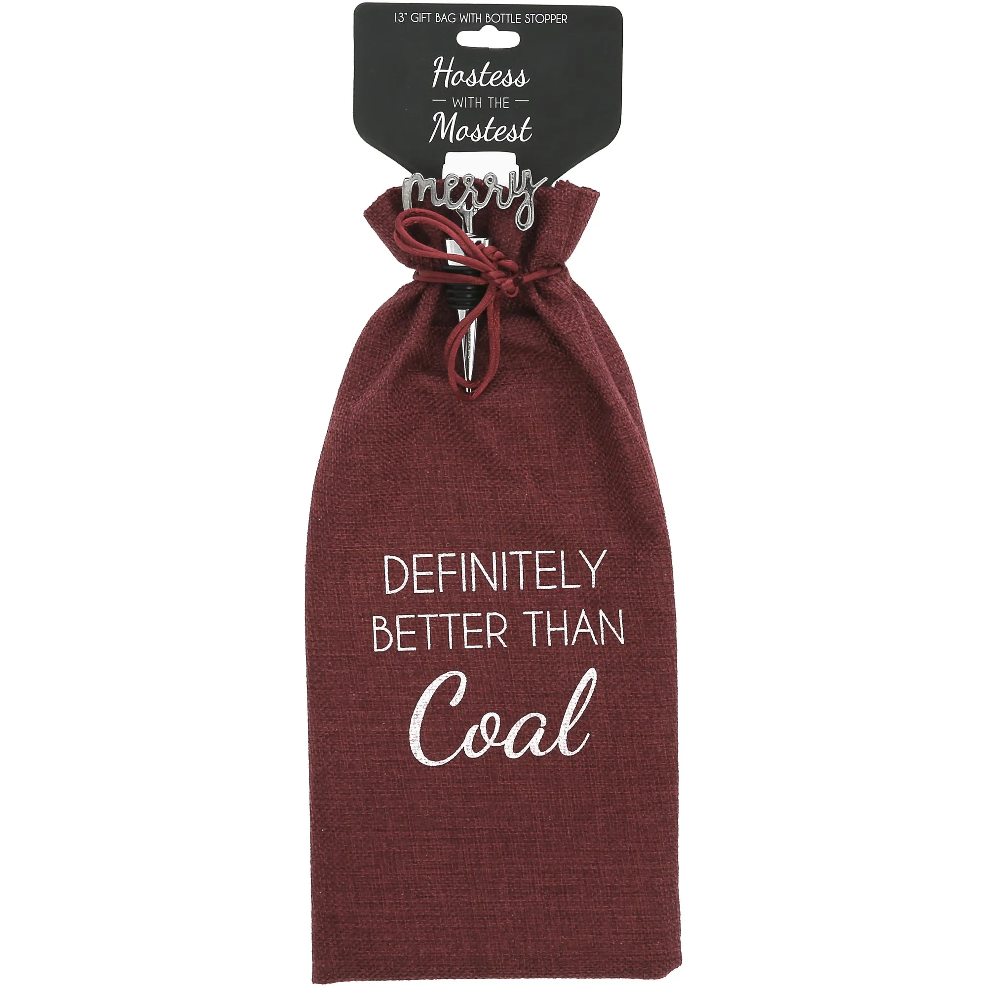 Better Than Coal 13" Wine Gift Bag Set