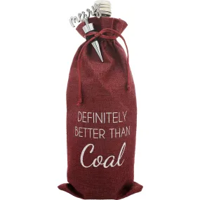 Better Than Coal 13" Wine Gift Bag Set