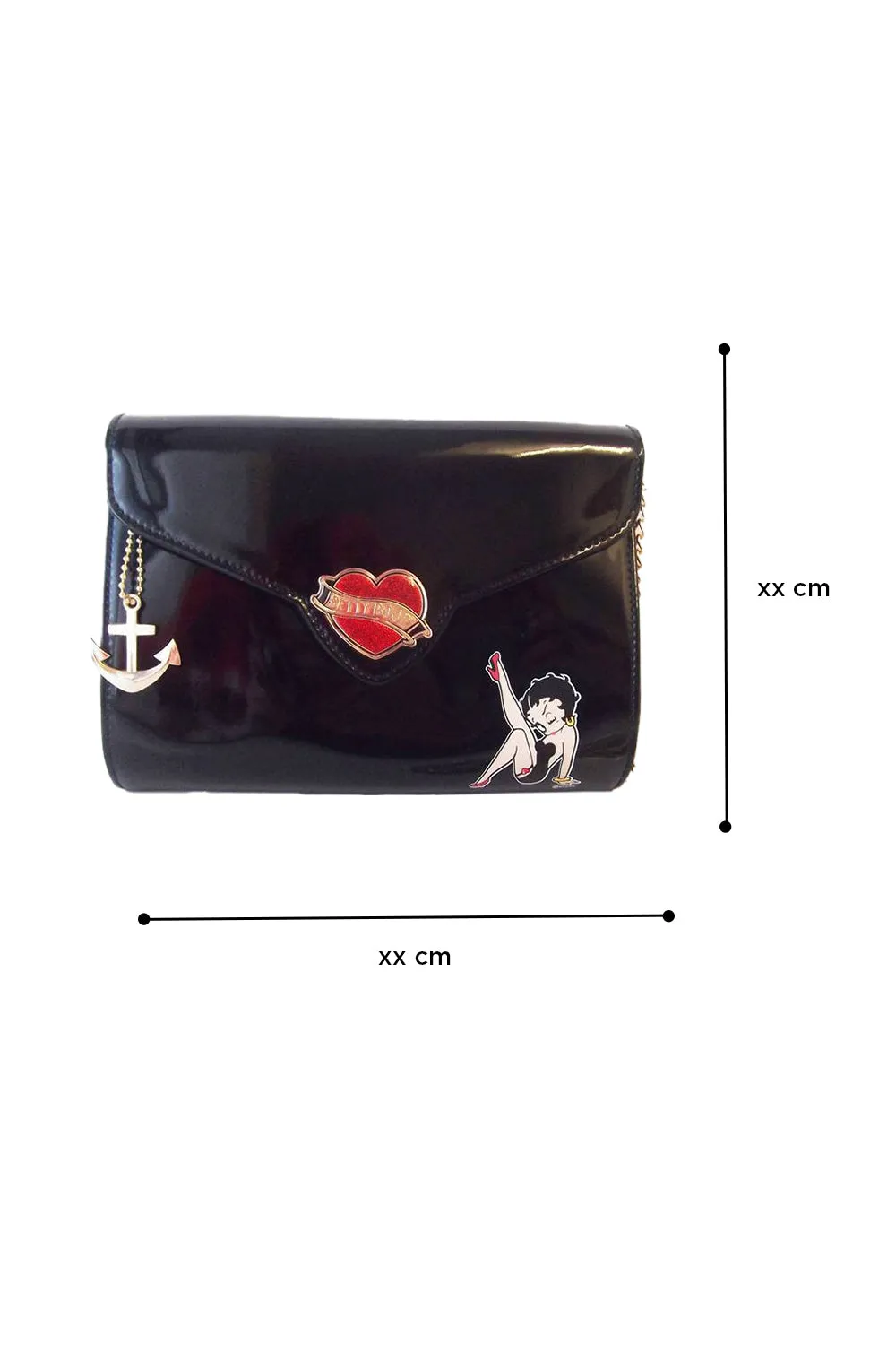 Betty Boop Black Heartbreaker clutch bag