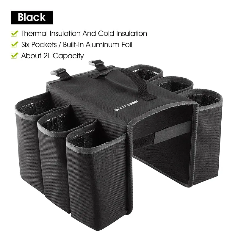 Bicycle Drink Container Bag Insulated Water Bottle Kettle Cup Holder Cycling Portable Bicycle Trunk Shelf Cooler Bag