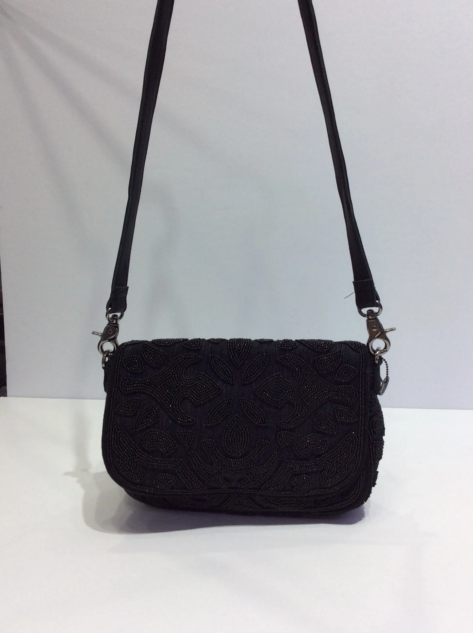 Black Beaded Shoulder Bag