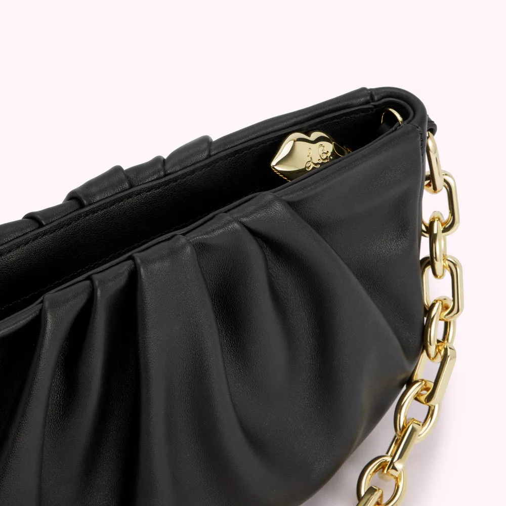 BLACK CRESCENT LUNA CLUTCH BAG