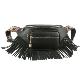 Black Fringe Fanny Pack