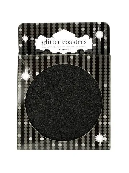 Black Glitz Glitter Coasters (Available in a pack of 24)