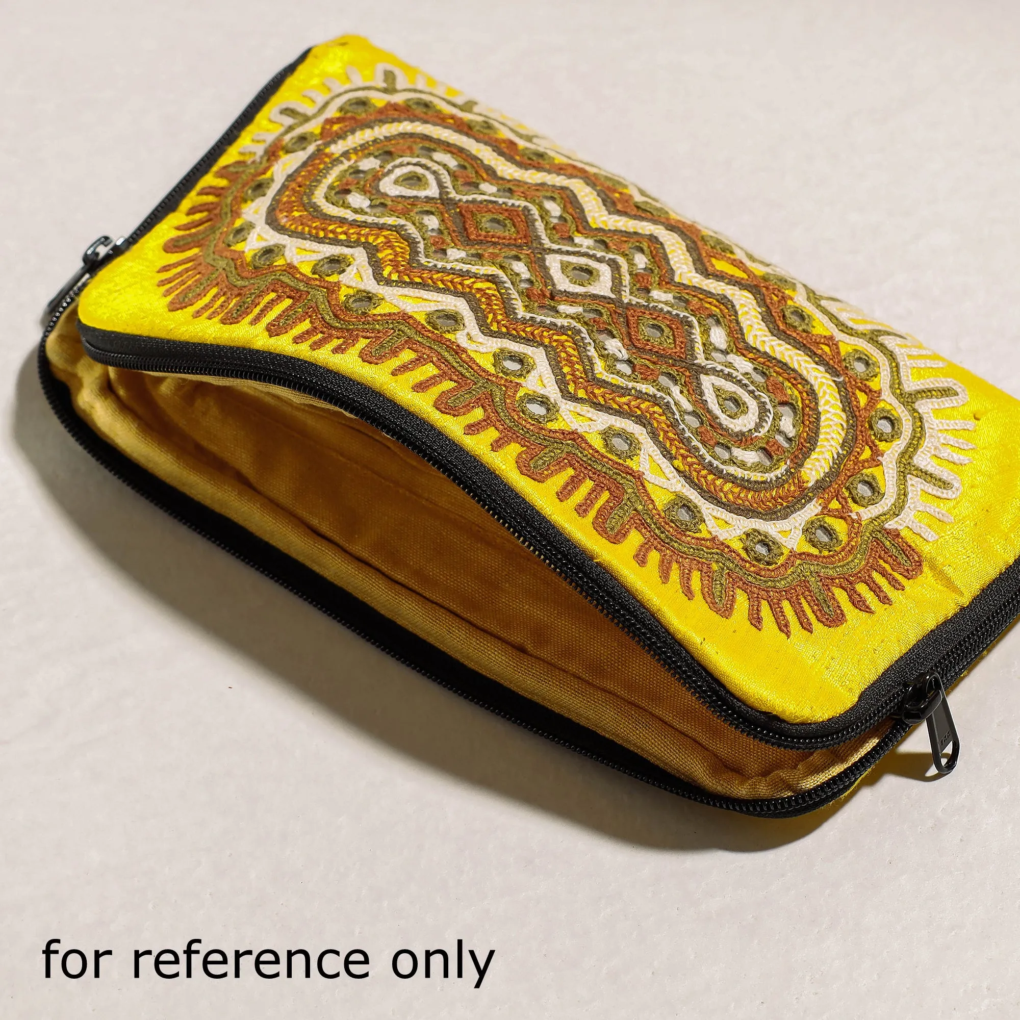 Black - Kala Raksha Rabari Hand Embroidery Toiletry Pouch