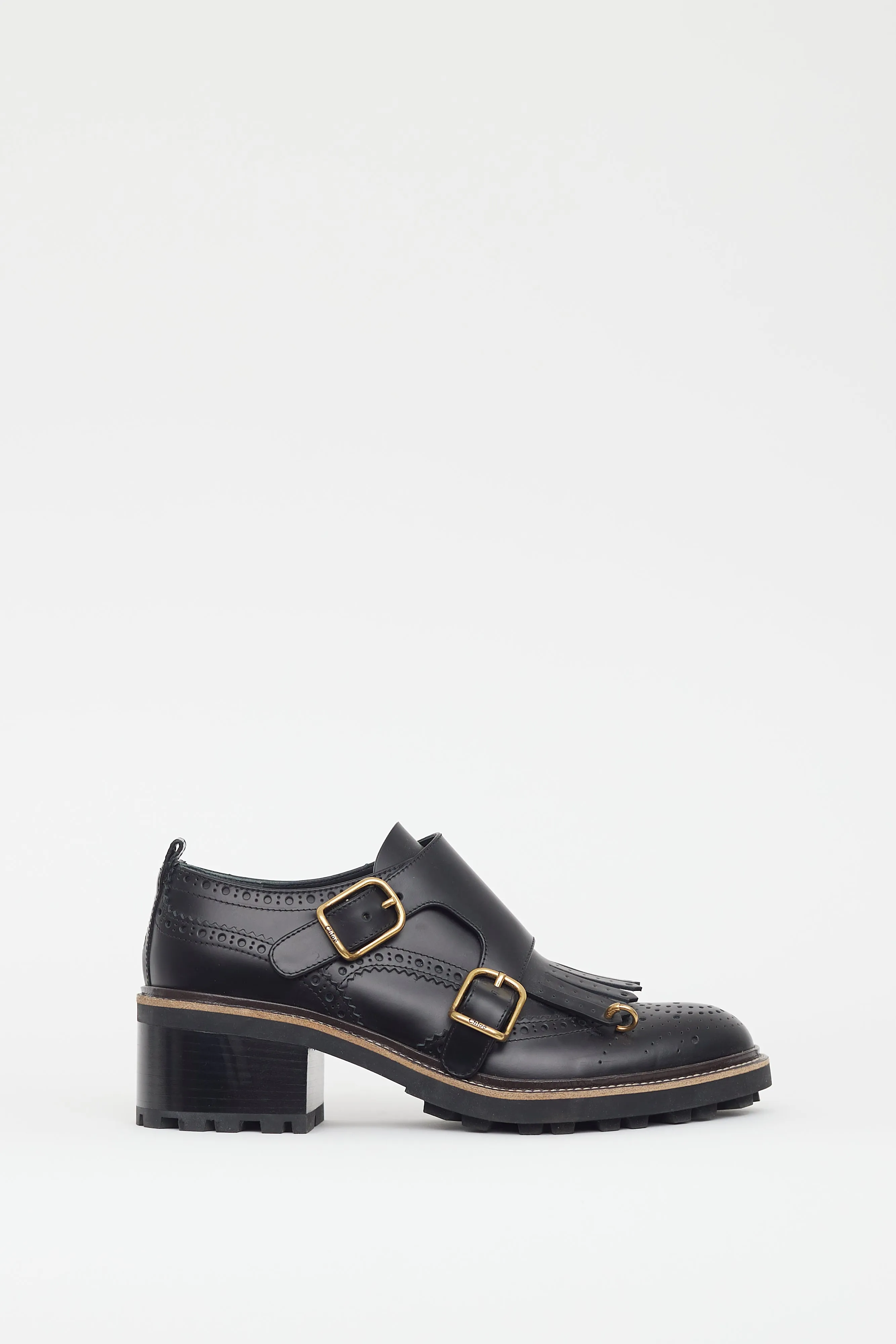 Black Leather Fringe Loafer