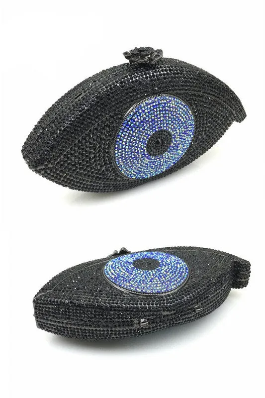 Black Rhinestone Evening Clutch Bag