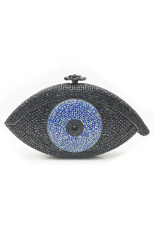 Black Rhinestone Evening Clutch Bag