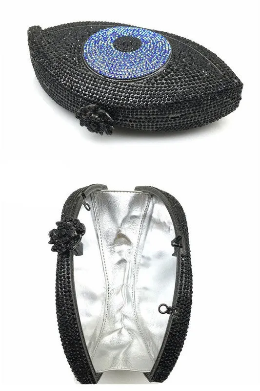 Black Rhinestone Evening Clutch Bag