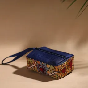 Blue - Handpainted Kalamkari Multipurpose Cosmetic/Toiletry Bag 21