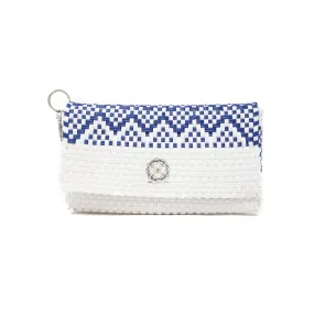 BLUE WHITE AZTEC CLUTCH