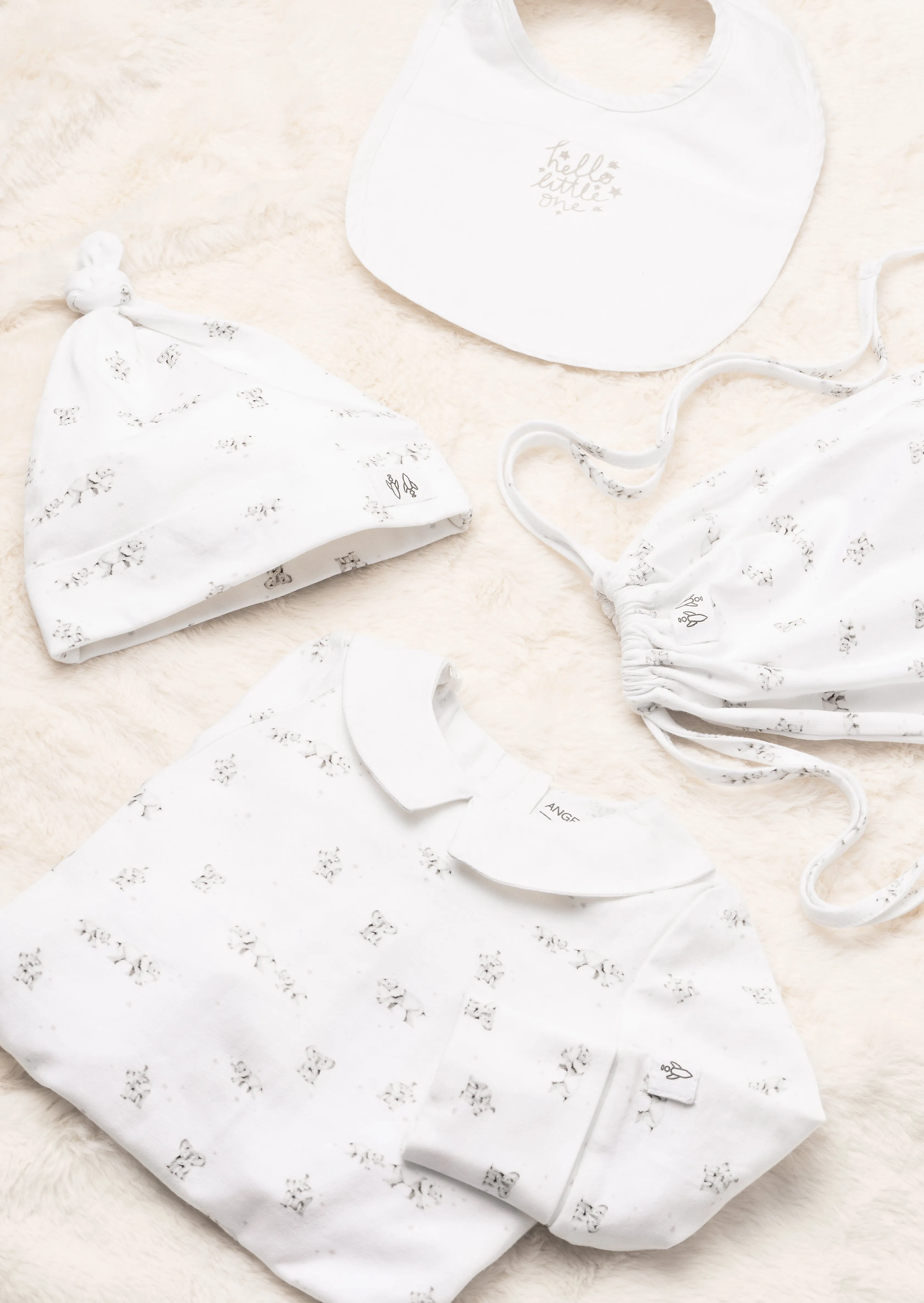 Bodie White Organic Cotton Babygrow Set