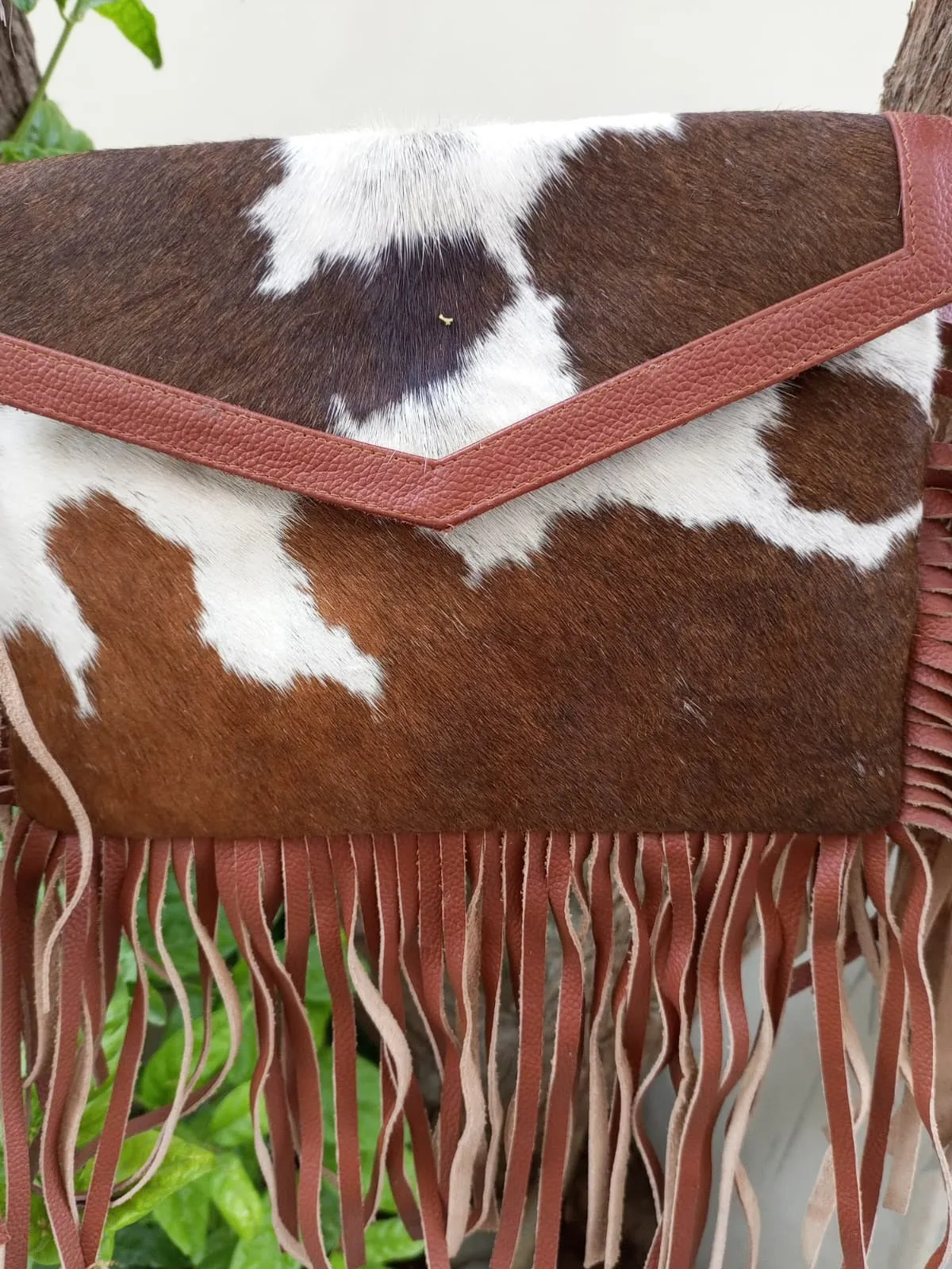 Brown Crossbody Sling Bag | Fringes Purse Leather