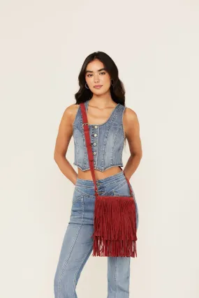 Camarillo Suede Fringe Crossbody Bag