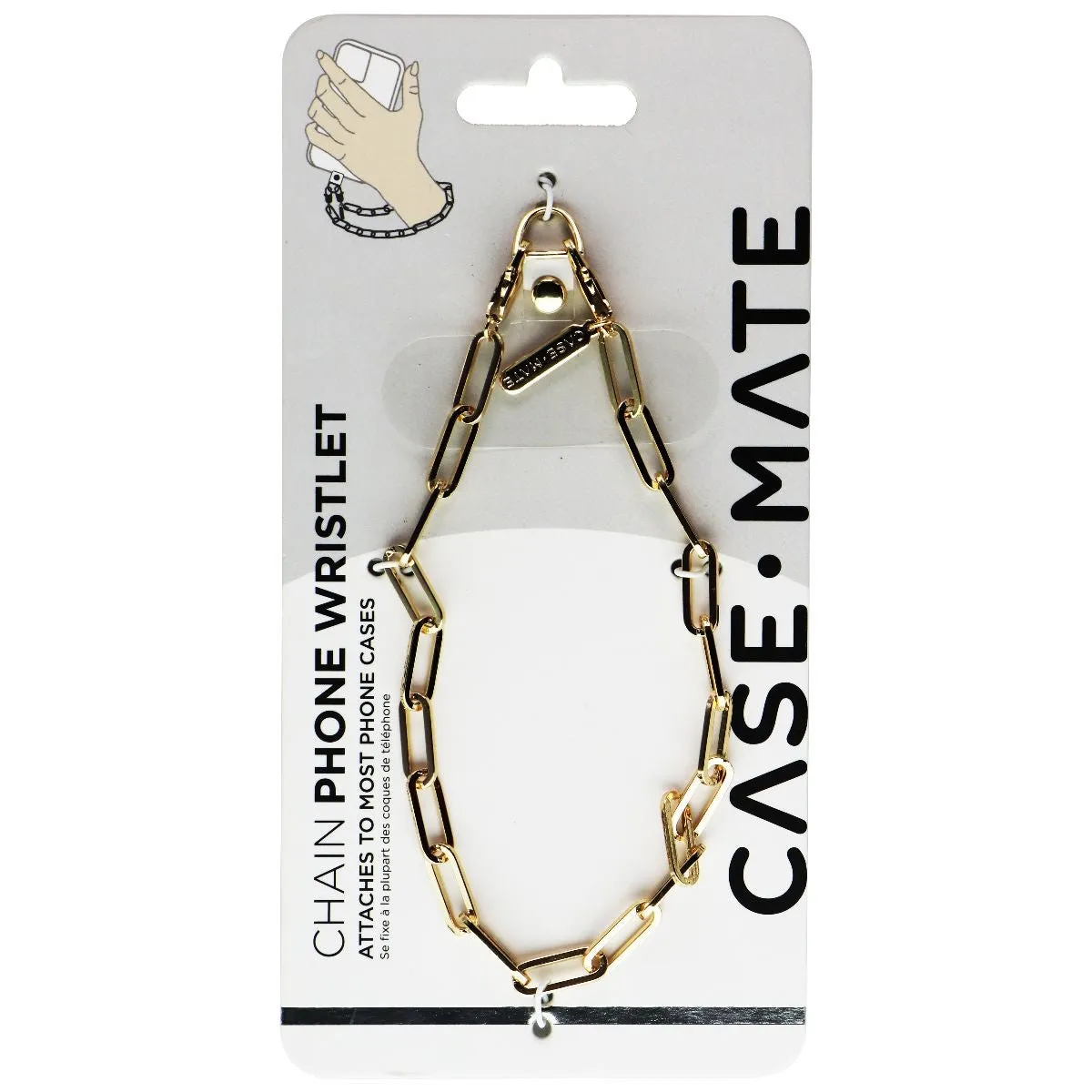 Case-Mate Detachable Phone Lanyard Strap with Gold Metal Chain - Gold