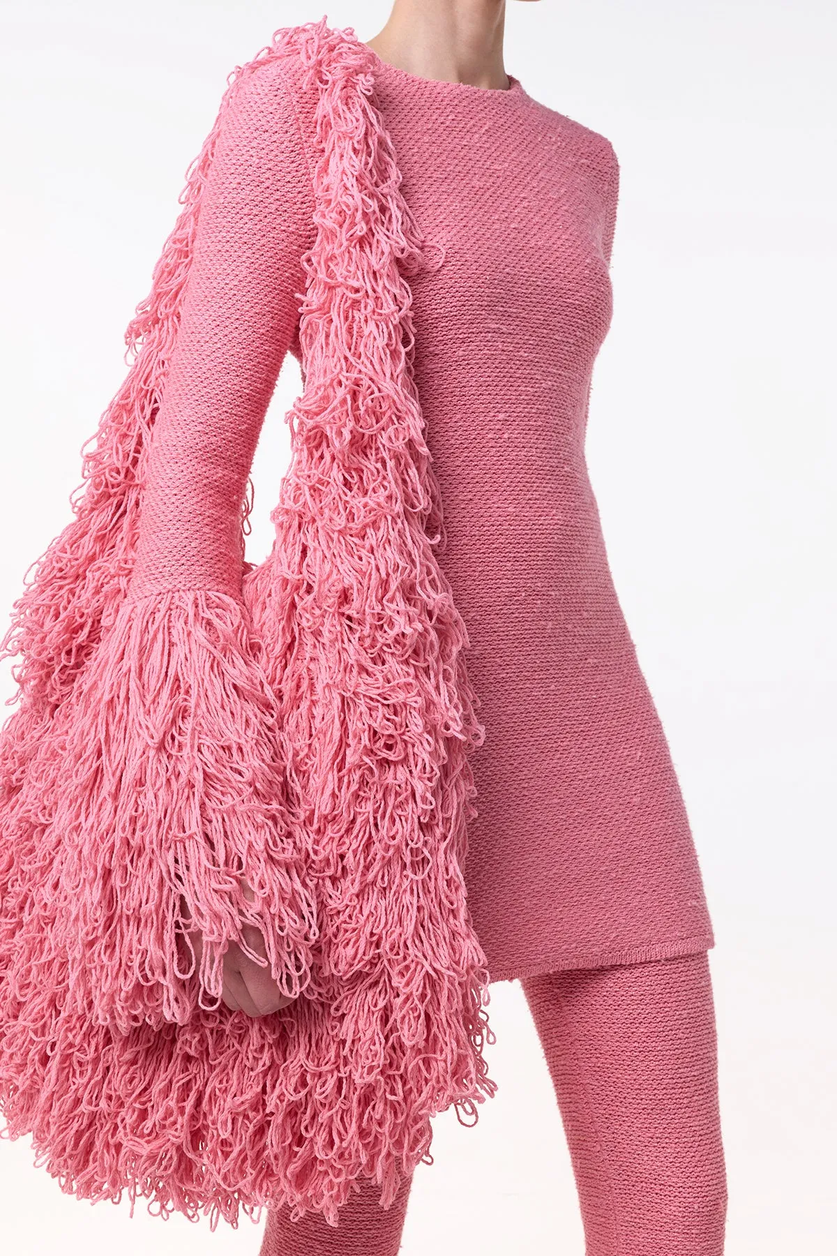 Celeus Knit Hobo Bag in Rosa Cashmere Silk