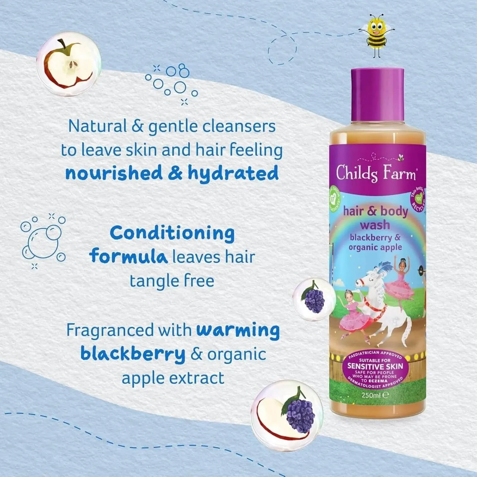 Childs Farm Hair & Body Wash Blackberry & Organic Apple 250ml