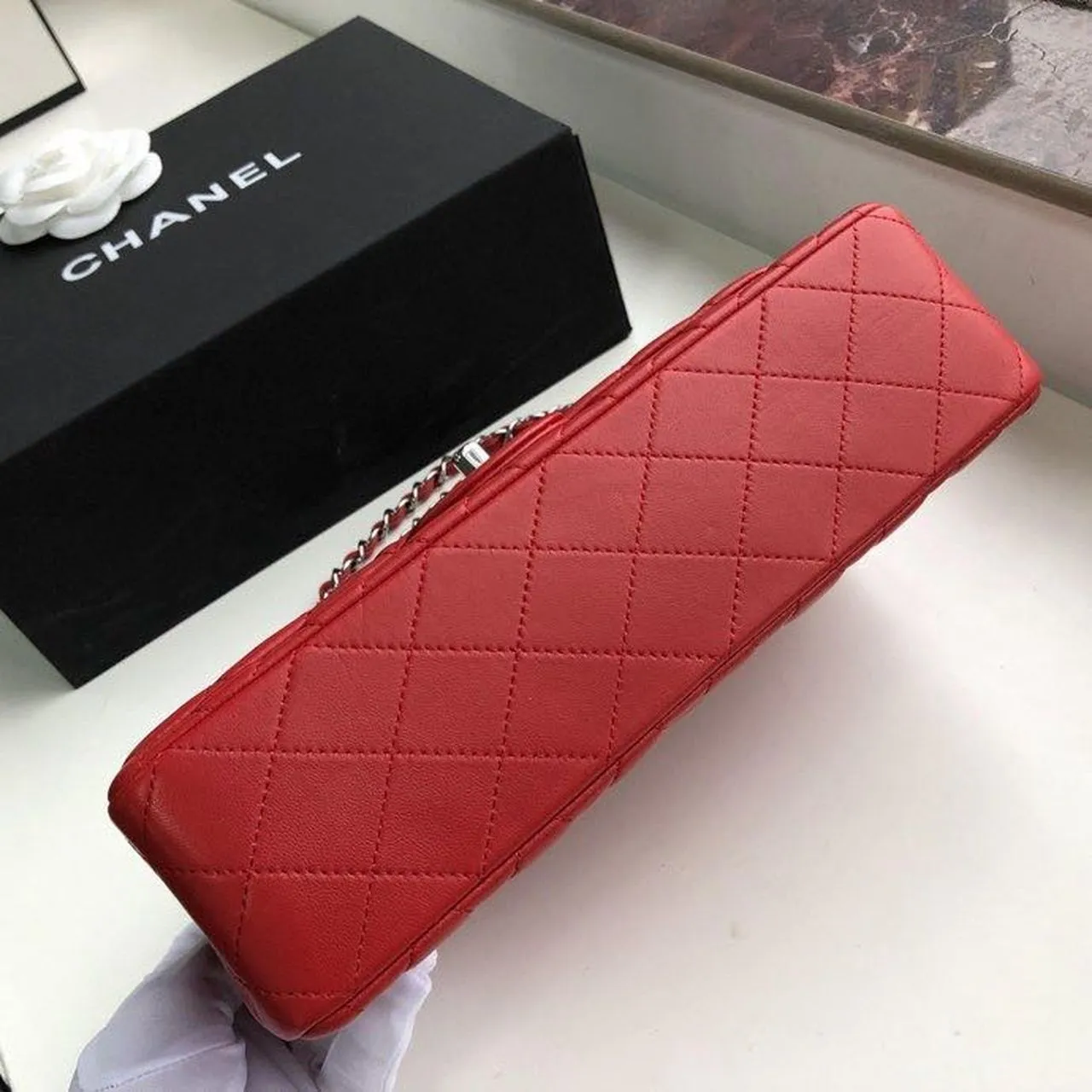 CHL Classic HandBag Red For Women 9.9in/25.5cm A01112