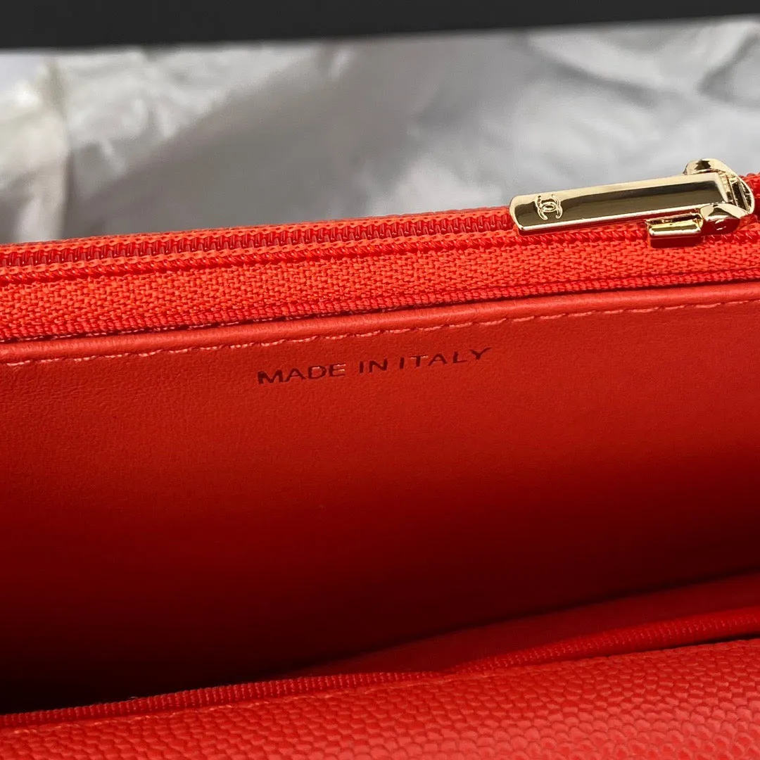 CHLSmall Flap Bag Gold Hardware Red For Women, Women&#8217;s Handbags, Shoulder Bags 7.5in/19cm AP2840