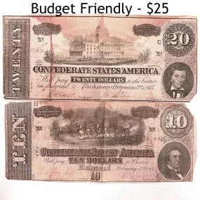 Civil War Paper Money Grab Bags - Priced For Every Budget