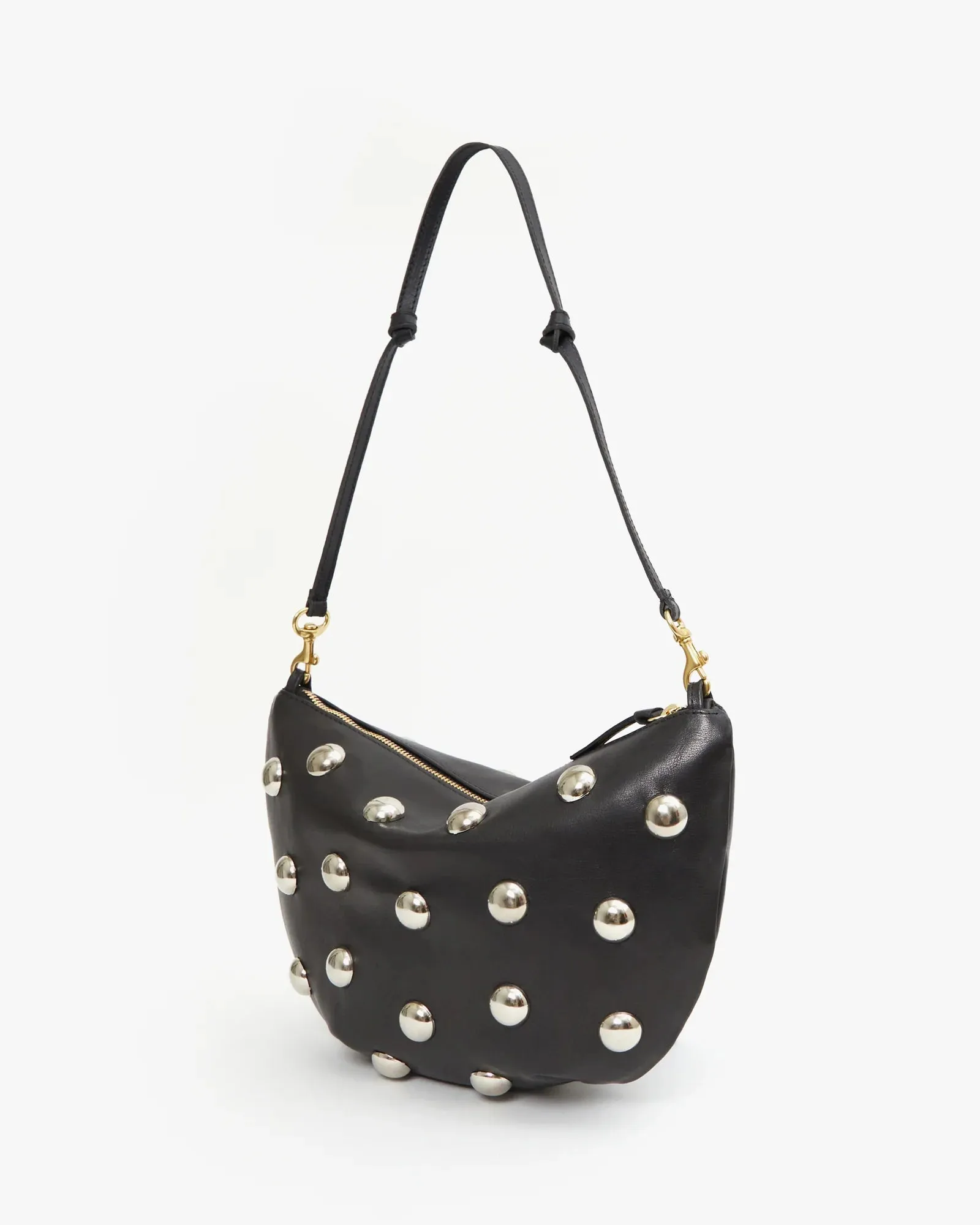 Clare V. Lune Bag - Black Naturelle w/ Studs