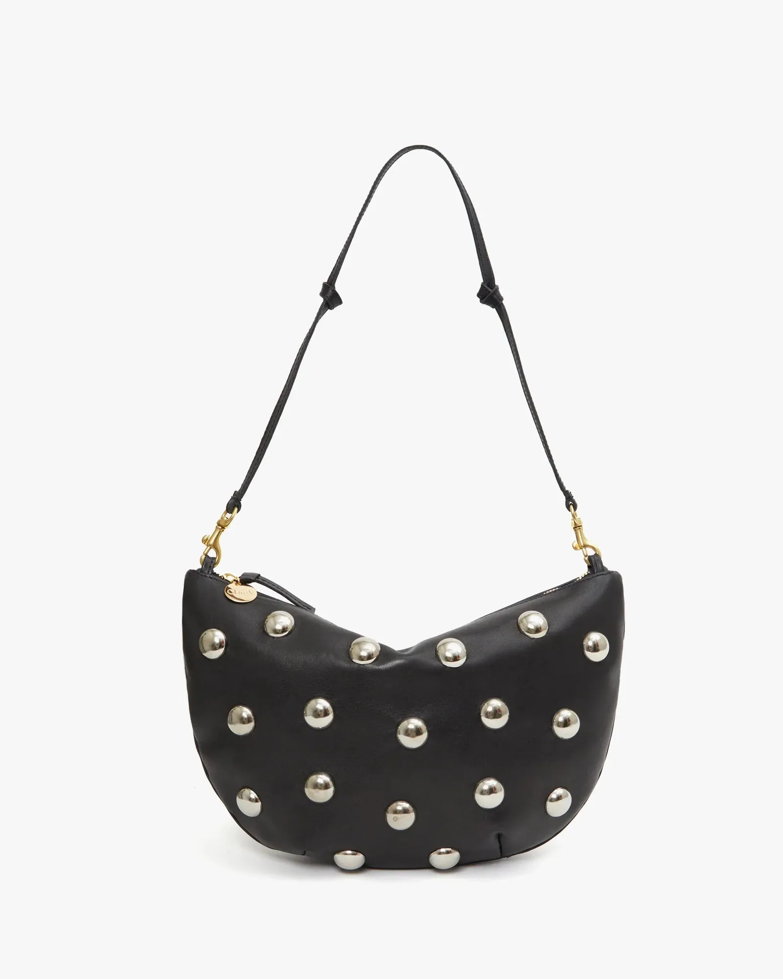 Clare V. Lune Bag - Black Naturelle w/ Studs