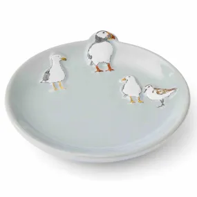 Coastal Birds Ceramic Teabag Tidy