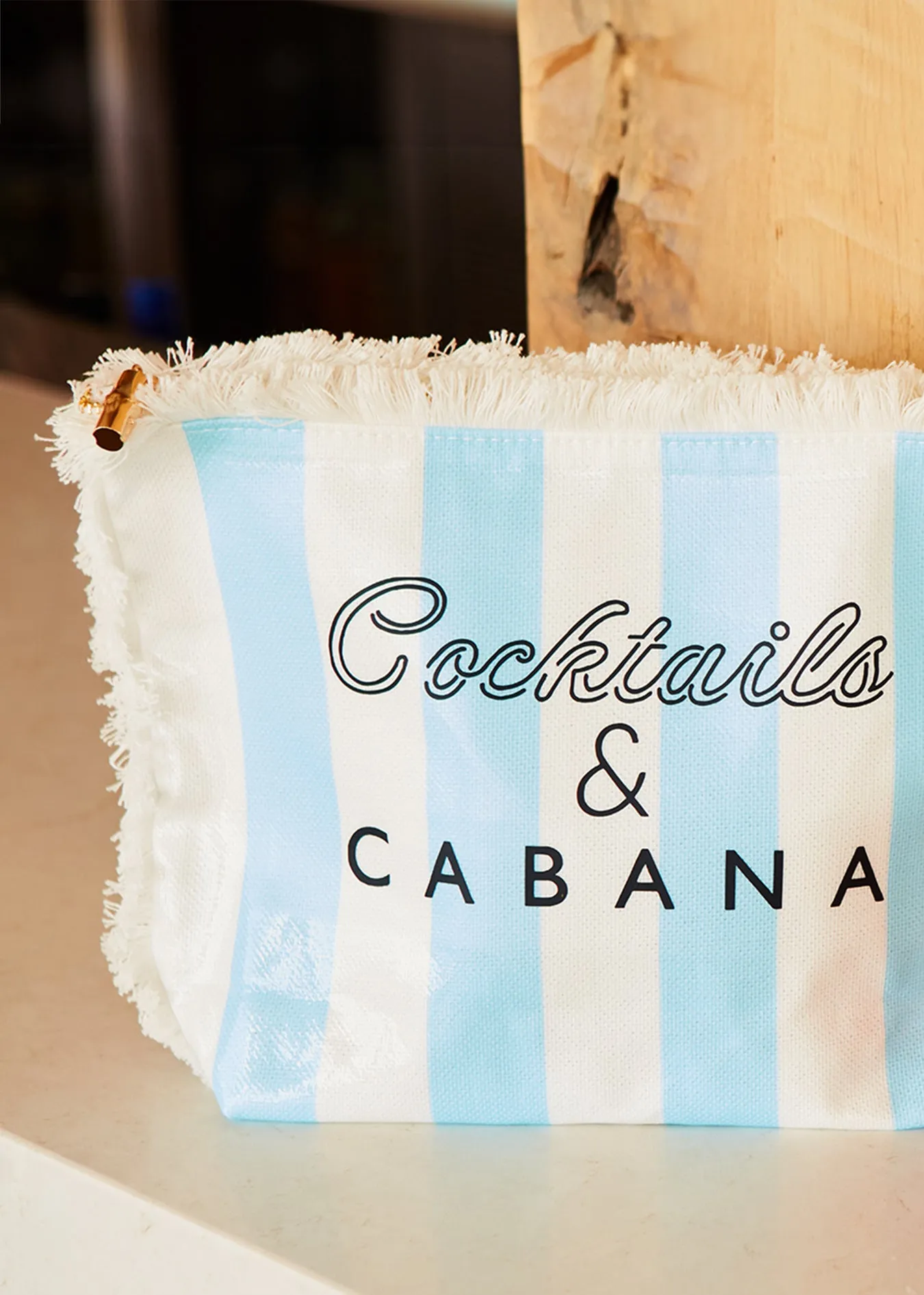 Cocktails & Cabana Striped Accessory Bag